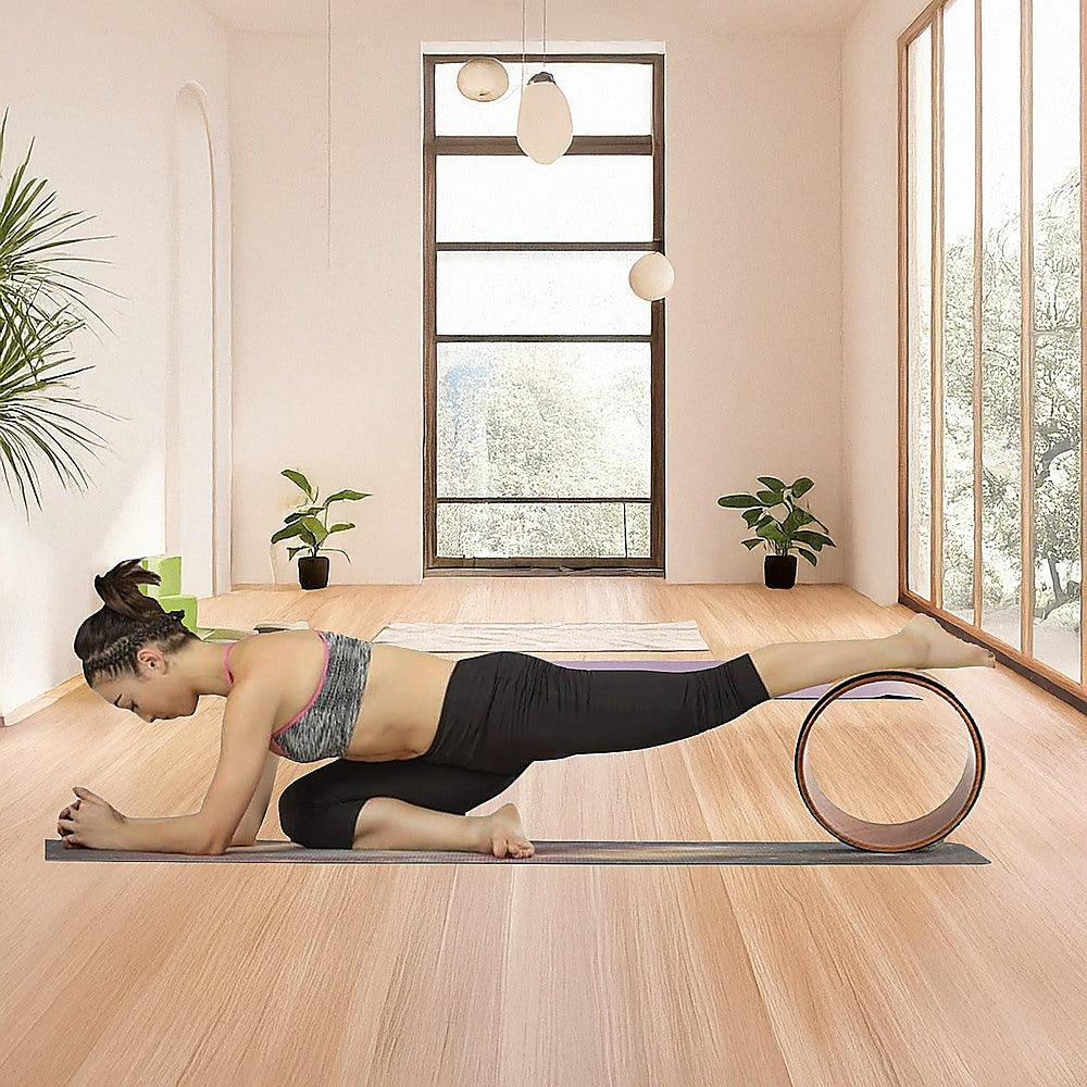 Yoga Pilates Wheel Cork Circle Prop Back Chest Hips Abdomen Stretch Roller V63-825961