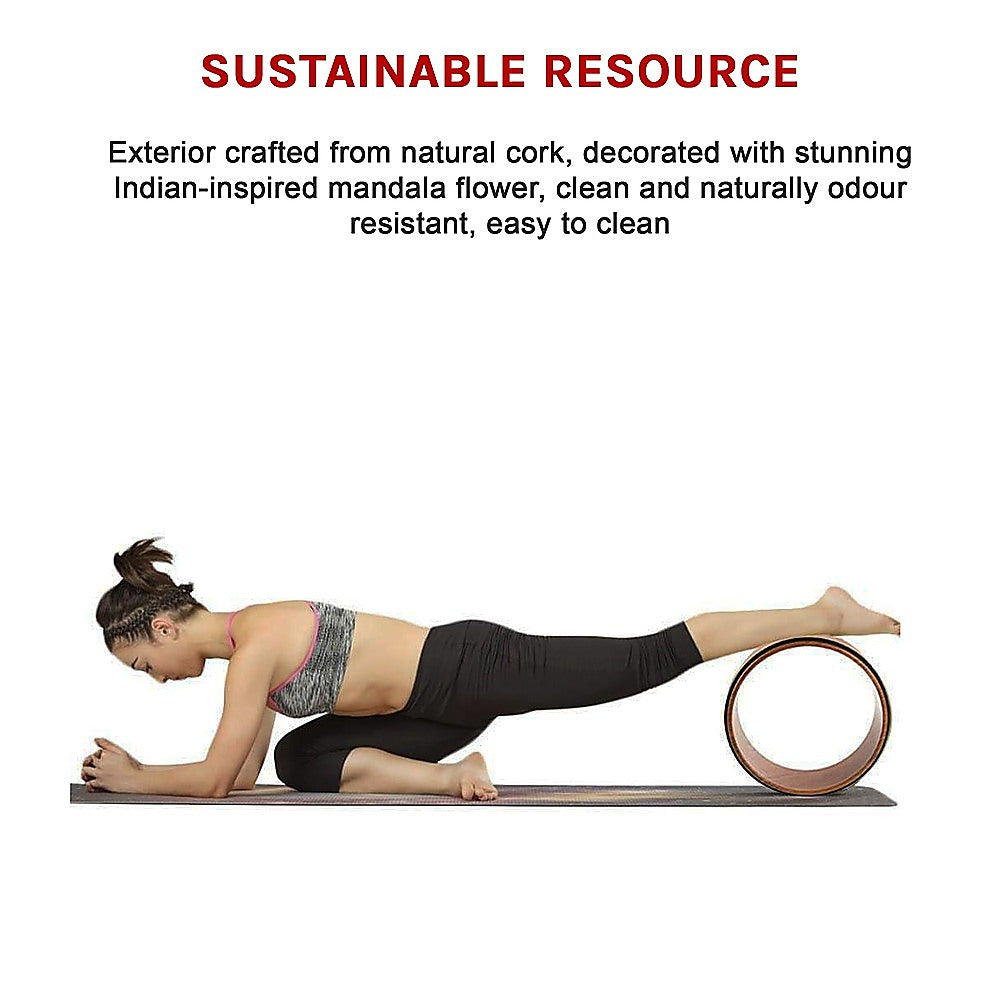 Yoga Pilates Wheel Cork Circle Prop Back Chest Hips Abdomen Stretch Roller V63-825961