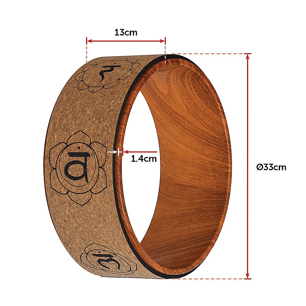 Yoga Pilates Wheel Cork Circle Prop Back Chest Hips Abdomen Stretch Roller V63-825961