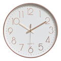 Modern Rose Gold Wall Clock - Silent Non-Ticking Quartz Battery Operated Design V63-825981