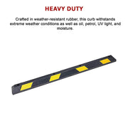 180cm Heavy Duty Rubber Curb Parking Guide Wheel Driveway Stopper Reflective Yellow V63-826011