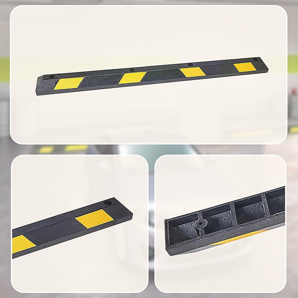 180cm Heavy Duty Rubber Curb Parking Guide Wheel Driveway Stopper Reflective Yellow V63-826011