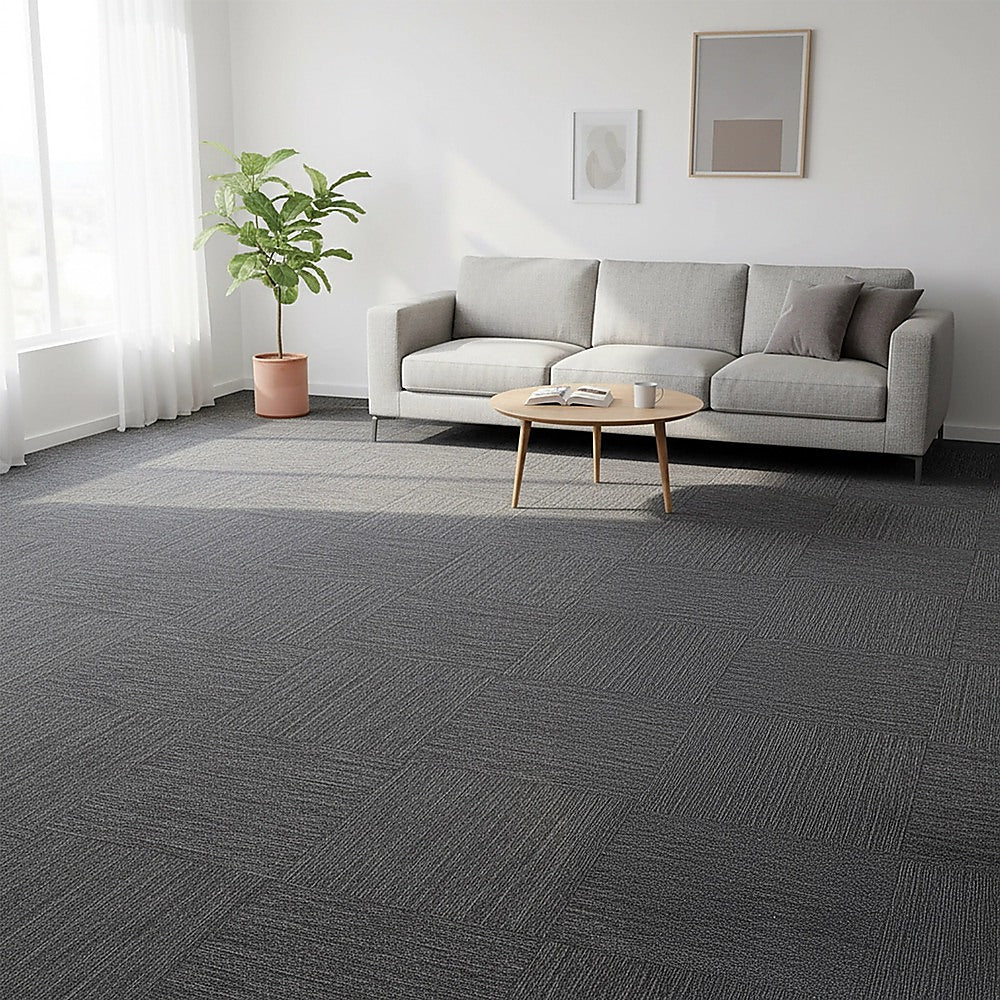 5m2 Box of Premium Carpet Tiles Commercial Domestic Office Heavy Use Flooring Charcoal V63-826031