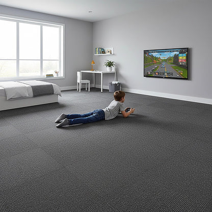 5m2 Box of Premium Carpet Tiles Commercial Domestic Office Heavy Use Flooring Charcoal