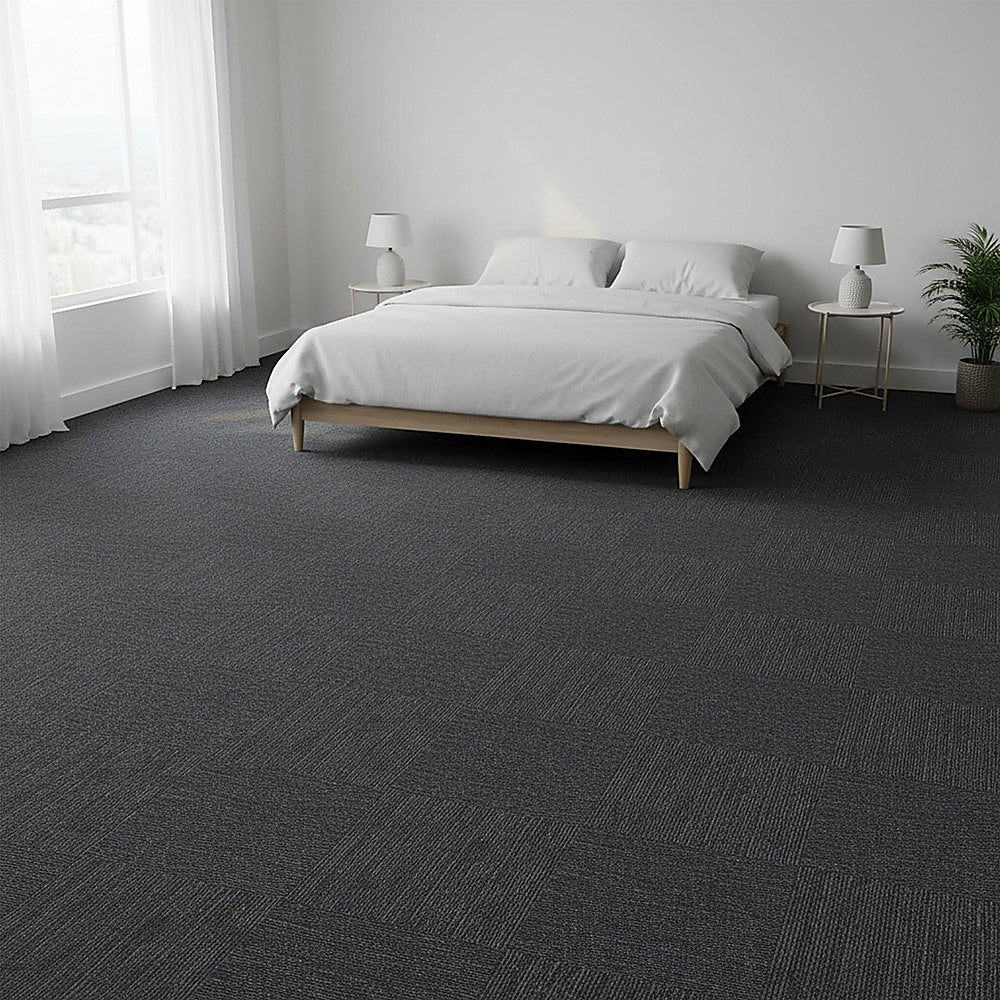 5m2 Box of Premium Carpet Tiles Commercial Domestic Office Heavy Use Flooring Charcoal V63-826031