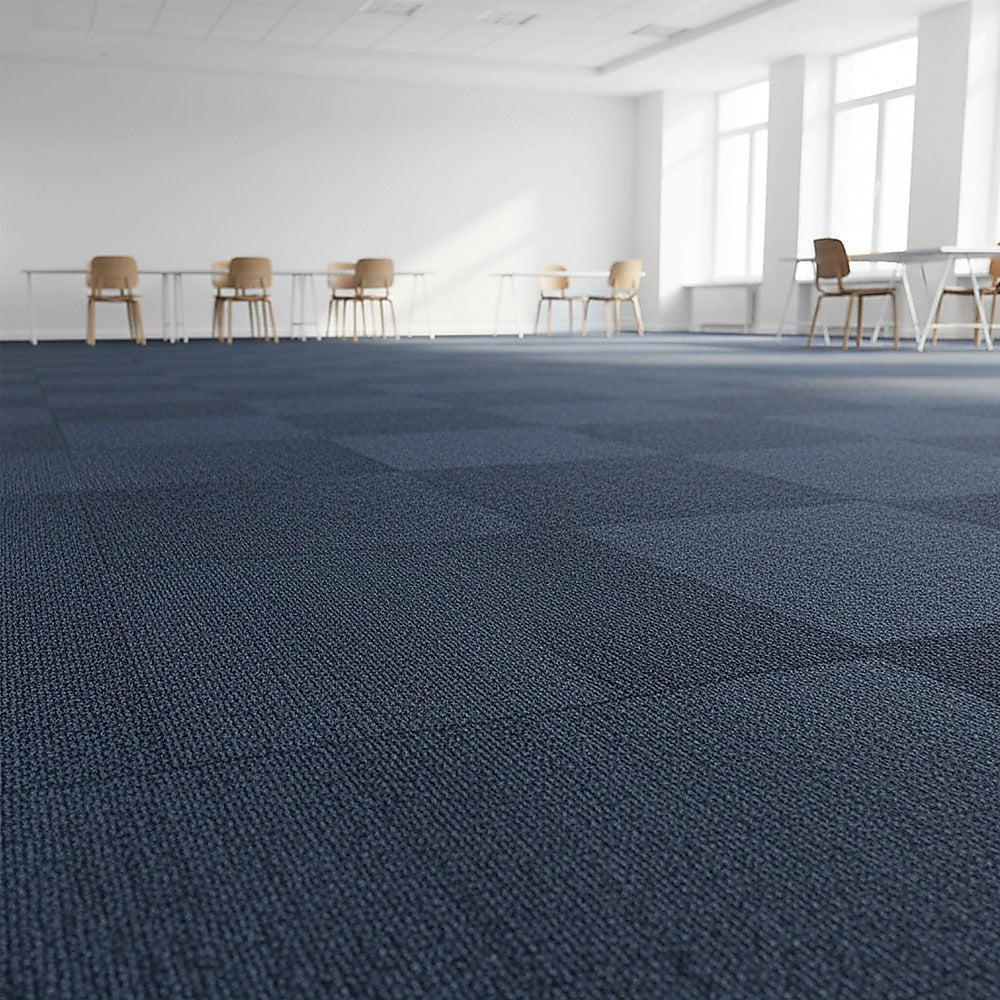 5m2 Box of Premium Carpet Tiles Commercial Domestic Office Heavy Use Flooring Blue V63-826041