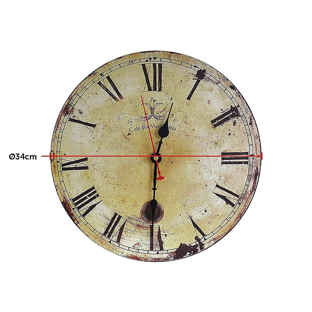 Large Vintage Wall Clock Kitchen Office Retro Timepiece V63-826071