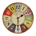 Large Colourful Wall Clock Kitchen Office Retro Timepiece V63-826091