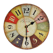 Large Colourful Wall Clock Kitchen Office Retro Timepiece V63-826091