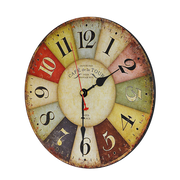 Large Colourful Wall Clock Kitchen Office Retro Timepiece V63-826091