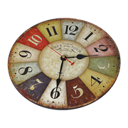 Large Colourful Wall Clock Kitchen Office Retro Timepiece V63-826091