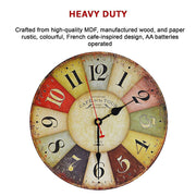 Large Colourful Wall Clock Kitchen Office Retro Timepiece V63-826091