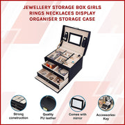 Jewellery Storage Box Girls Rings Necklaces Display Organiser Storage Case V63-826111