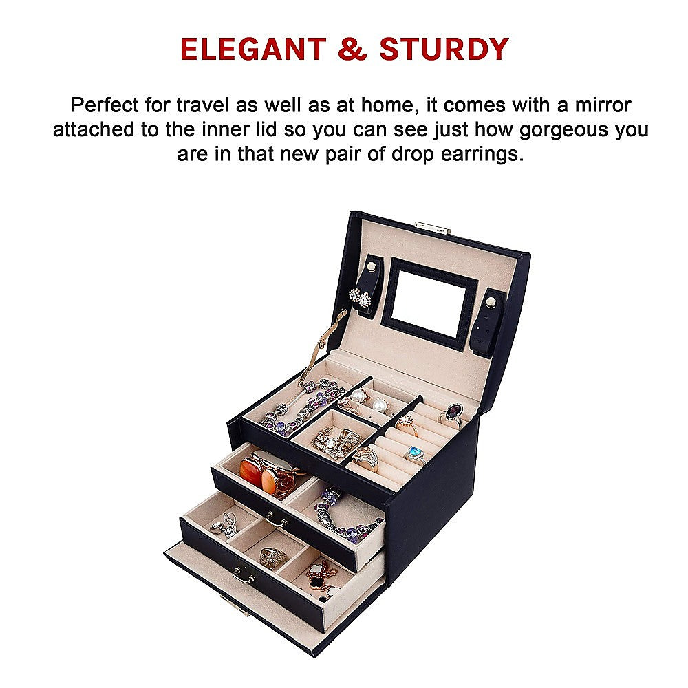 Jewellery Storage Box Girls Rings Necklaces Display Organiser Storage Case V63-826111