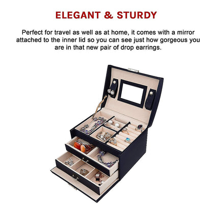 Jewellery Storage Box Girls Rings Necklaces Display Organiser Storage Case V63-826111
