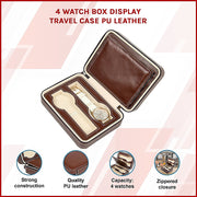 4 Watch Box Display Travel Case PU Leather V63-826131