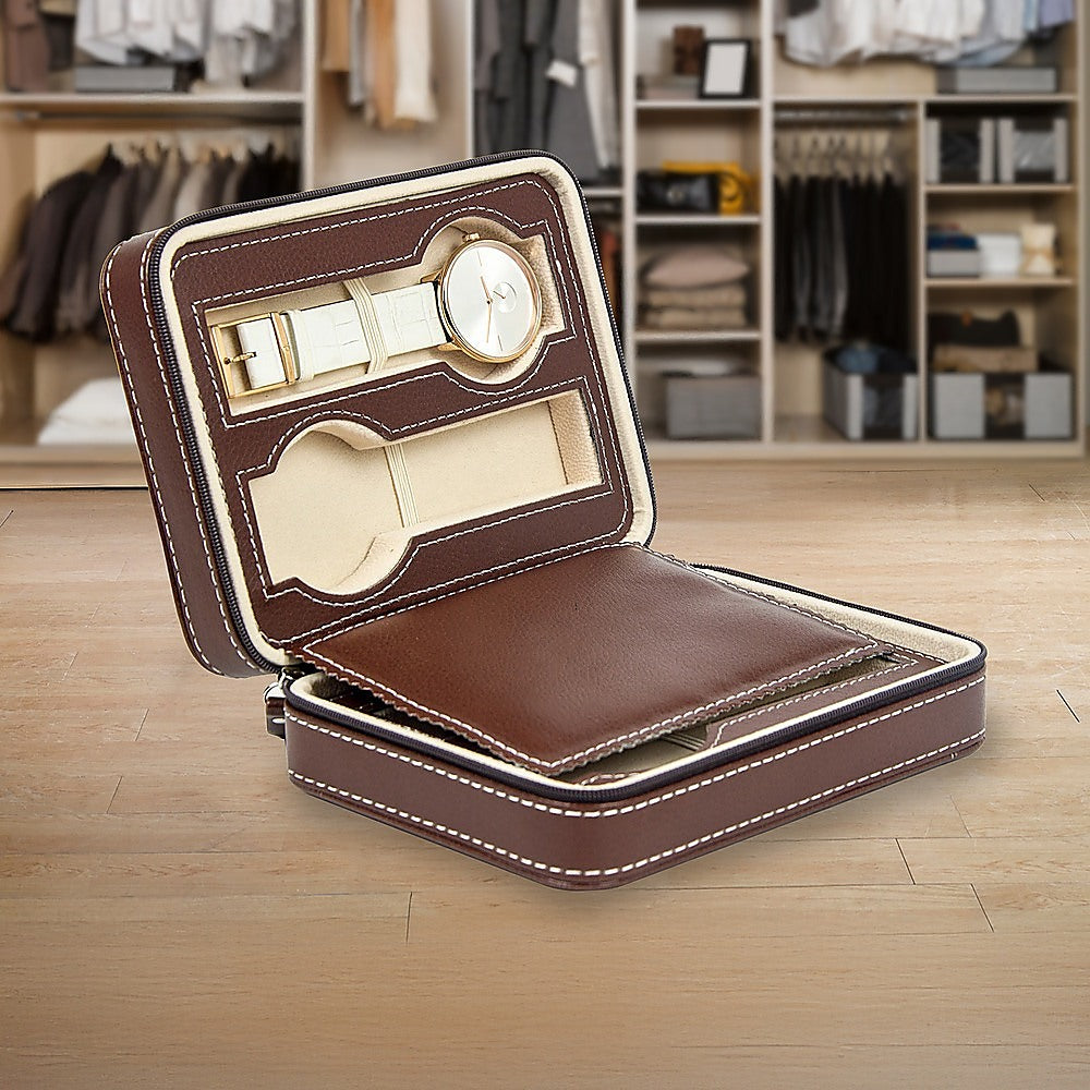 4 Watch Box Display Travel Case PU Leather V63-826131