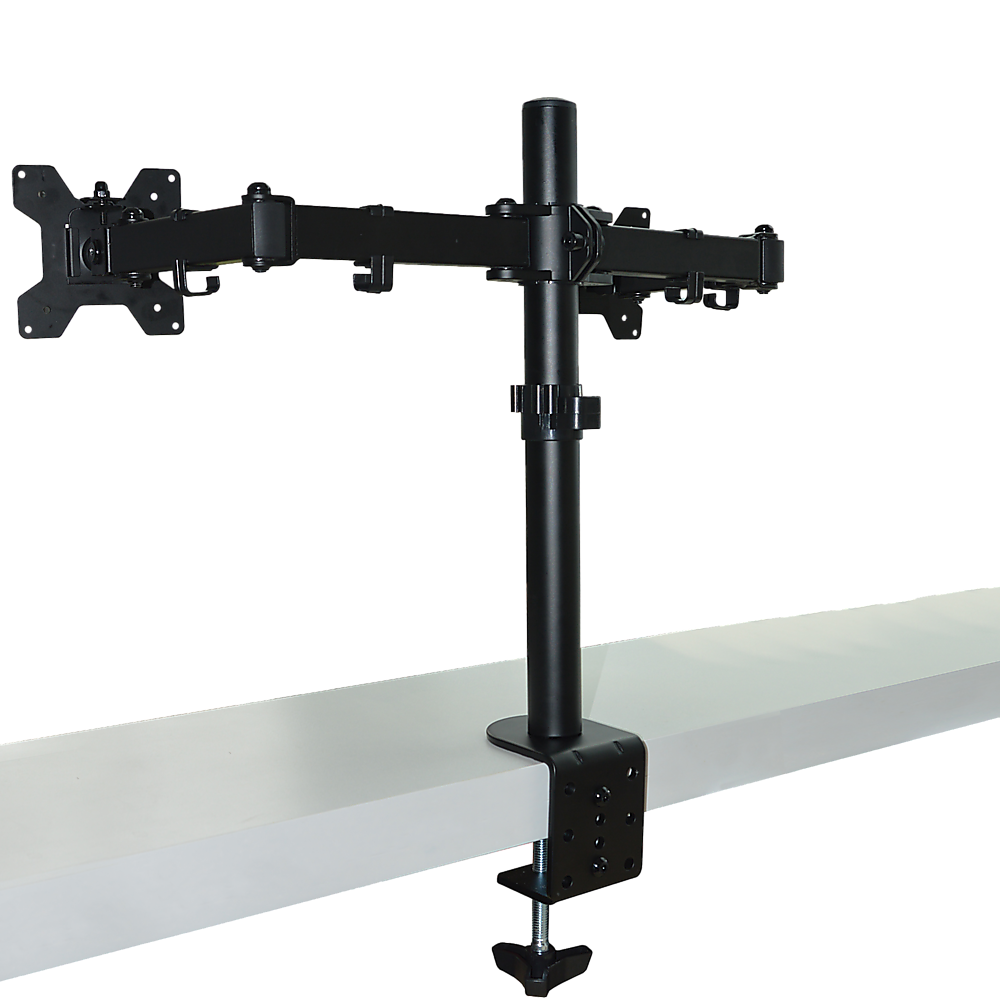Dual LCD Monitor Desk Mount Stand Adjustable Fits 2 Screens Up To 27" V63-826151