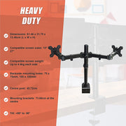 Dual LCD Monitor Desk Mount Stand Adjustable Fits 2 Screens Up To 27" V63-826151