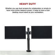 Dual LCD Monitor Desk Mount Stand Adjustable Fits 2 Screens Up To 27" V63-826151