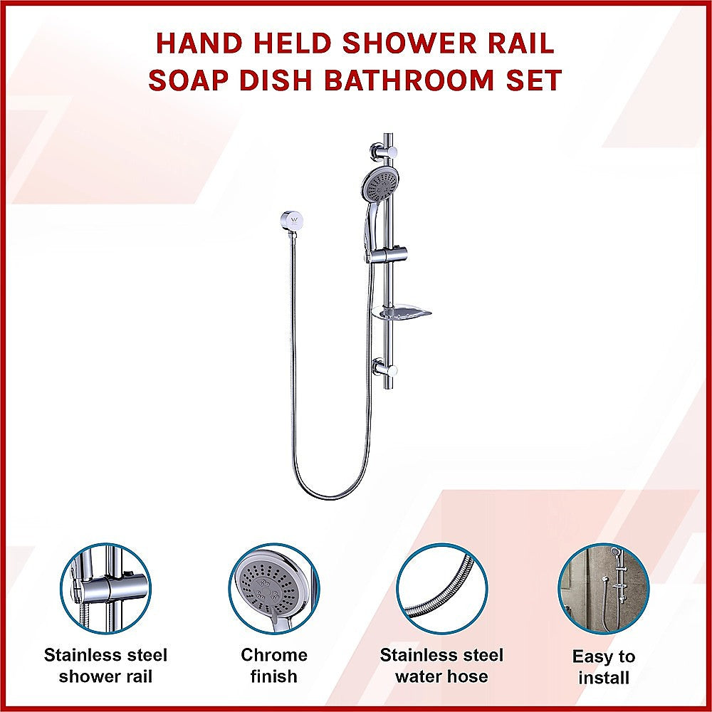Hand Held Shower Rail Soap Dish Bathroom Set V63-826341