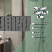 200mm Shower Head Square 304SS Electroplated Matte Black Finish V63-826371