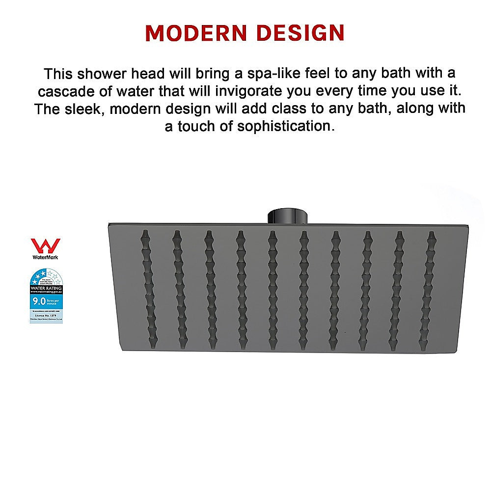 200mm Shower Head Square 304SS Electroplated Matte Black Finish V63-826371