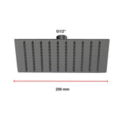200mm Shower Head Square 304SS Electroplated Matte Black Finish V63-826371