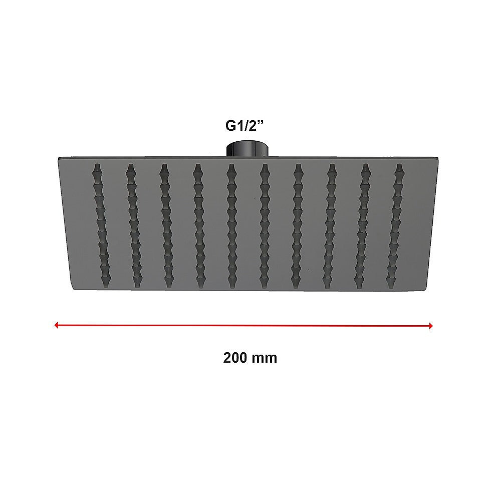 200mm Shower Head Square 304SS Electroplated Matte Black Finish V63-826371