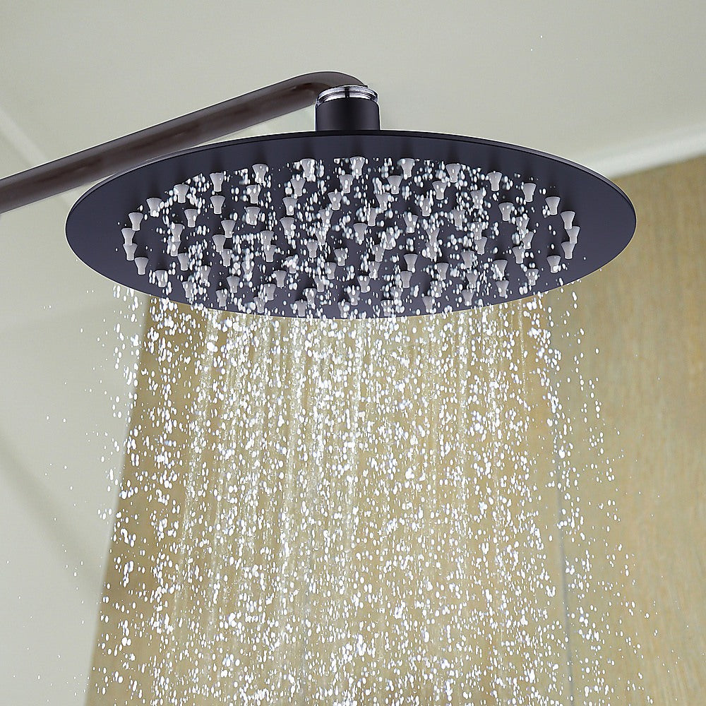 200mm Shower Head Round 304SS Electroplated Matte Black Finish V63-826381