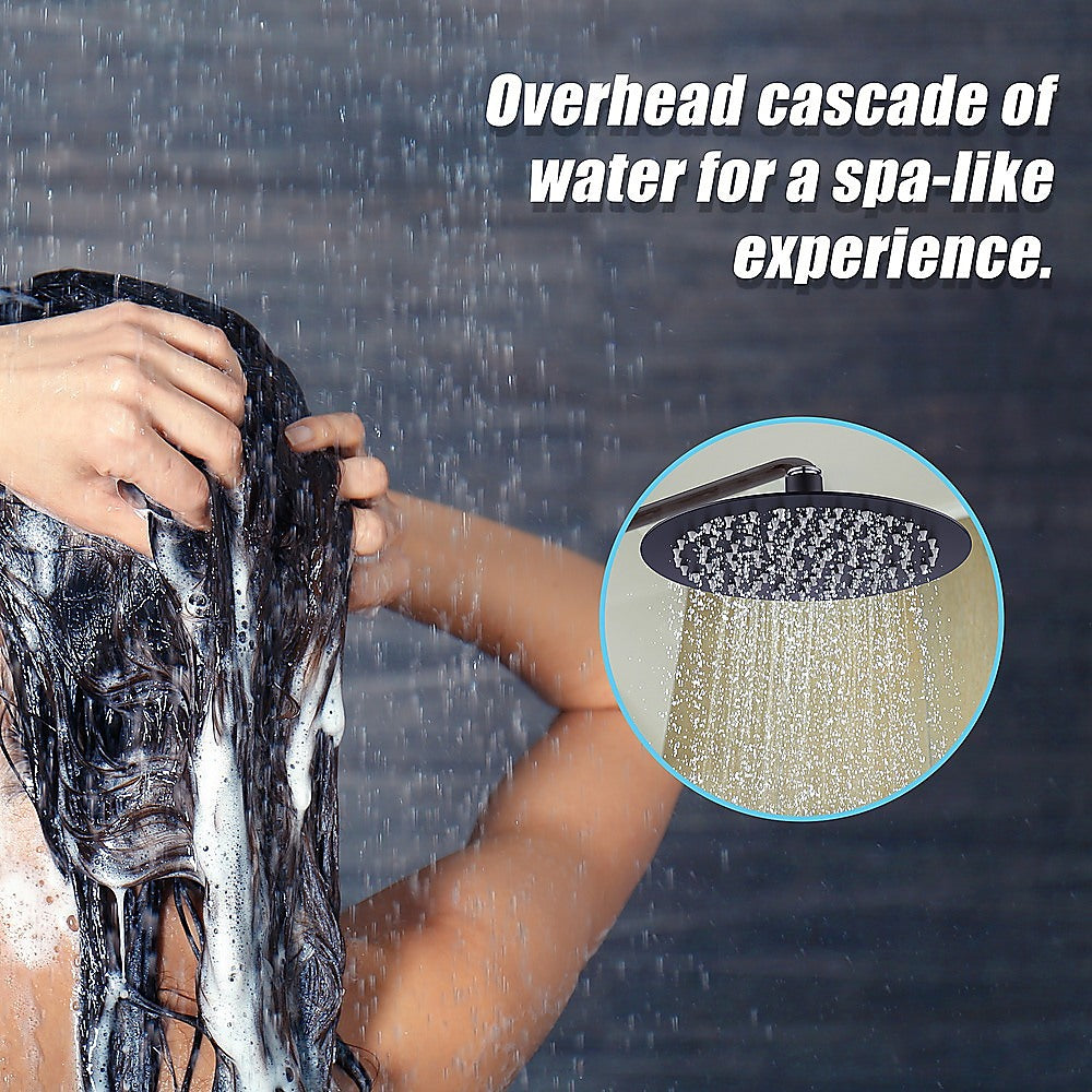 200mm Shower Head Round 304SS Electroplated Matte Black Finish V63-826381