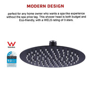 200mm Shower Head Round 304SS Electroplated Matte Black Finish V63-826381