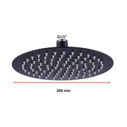 200mm Shower Head Round 304SS Electroplated Matte Black Finish V63-826381