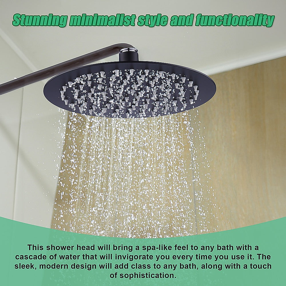 200mm Shower Head Round 304SS Electroplated Matte Black Finish V63-826381