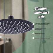 200mm Shower Head Round 304SS Electroplated Matte Black Finish V63-826381