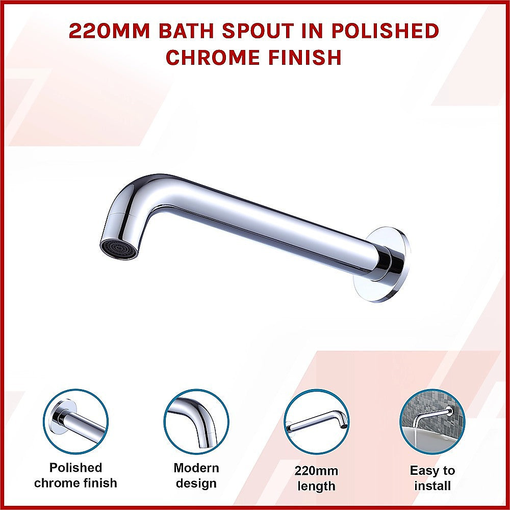 220mm Bath Spout in Polished Chrome Finish V63-826431