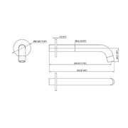 220mm Bath Spout in Polished Chrome Finish V63-826431