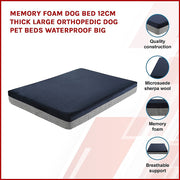 Memory Foam Dog Bed 12CM Thick Large Orthopedic Dog Pet Beds Waterproof Big V63-826451