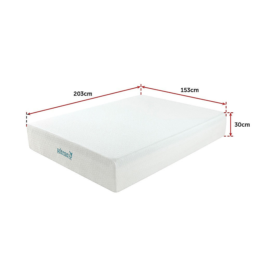 Queen 30cm Green Tea Memory Foam Mattress - Cooling Comfort with CertiPUR-US Certified Foam V63-826471