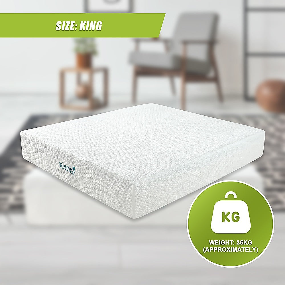 King 30cm Green Tea Memory Foam Mattress - Cooling Comfort with CertiPUR-US Certified Foam V63-826481