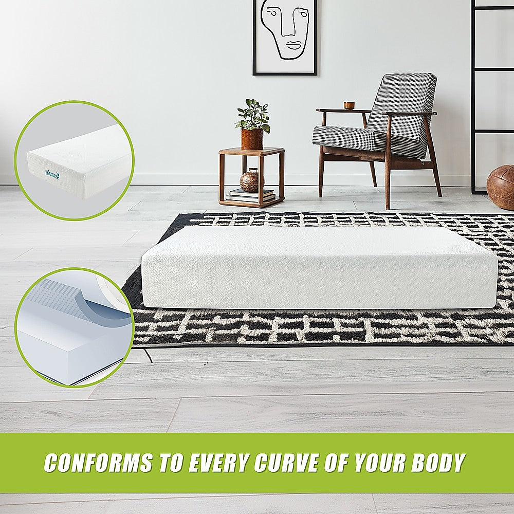 King Single 30cm Green Tea Memory Foam Mattress - Cooling Comfort with CertiPUR-US Certified Foam V63-826491