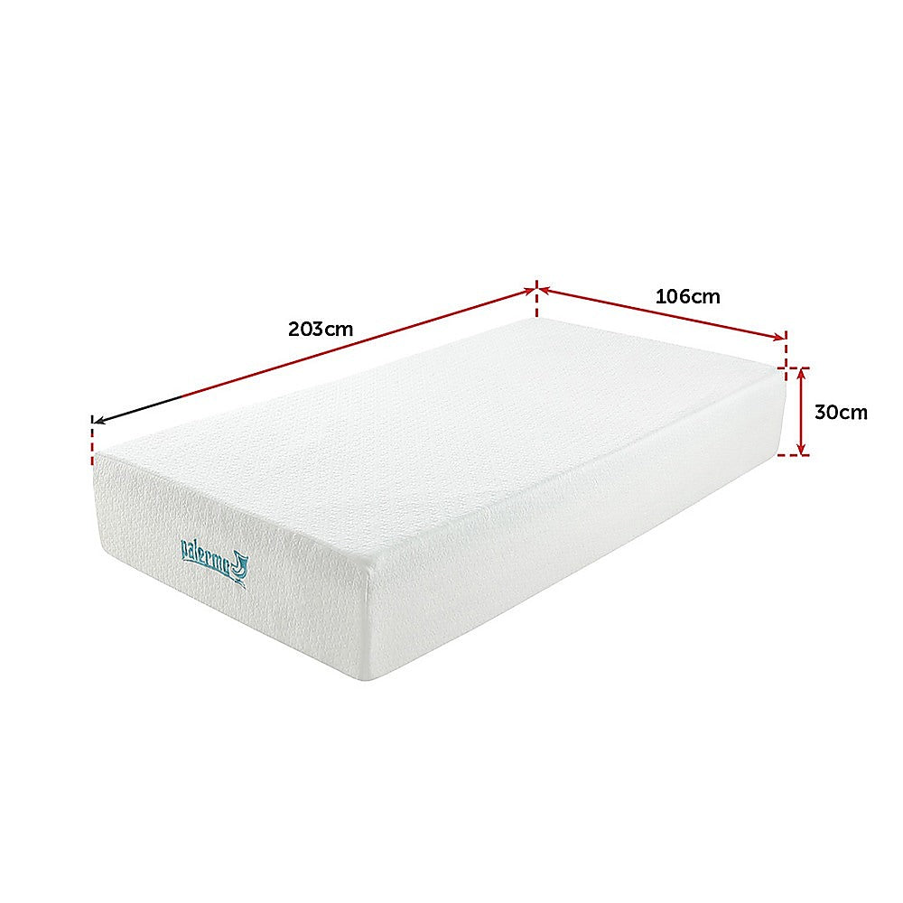 King Single 30cm Green Tea Memory Foam Mattress - Cooling Comfort with CertiPUR-US Certified Foam V63-826491