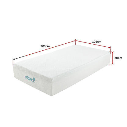 King Single 30cm Green Tea Memory Foam Mattress - Cooling Comfort with CertiPUR-US Certified Foam V63-826491