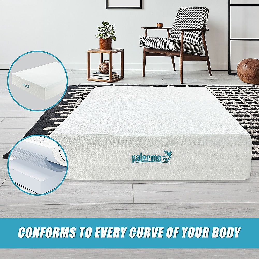 Double 30cm Green Tea Memory Foam Mattress - Cooling Comfort with CertiPUR-US Certified Foam V63-826501