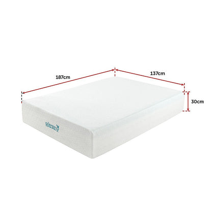 Double 30cm Green Tea Memory Foam Mattress - Cooling Comfort with CertiPUR-US Certified Foam V63-826501