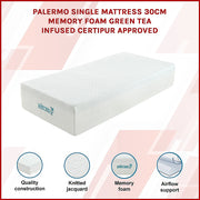 Single 30cm Green Tea Memory Foam Mattress - Cooling Comfort with CertiPUR-US Certified Foam V63-826511