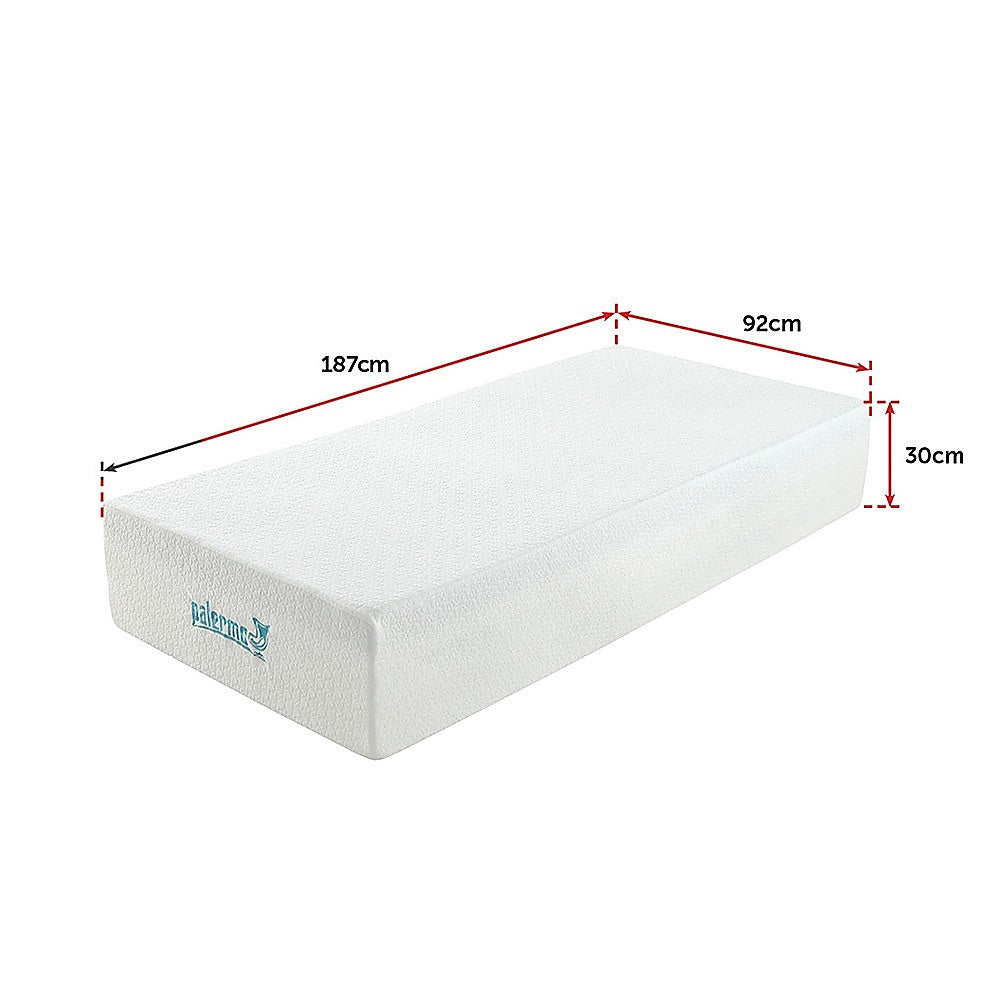 Single 30cm Green Tea Memory Foam Mattress - Cooling Comfort with CertiPUR-US Certified Foam V63-826511