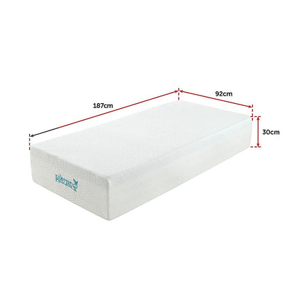 Single 30cm Green Tea Memory Foam Mattress - Cooling Comfort with CertiPUR-US Certified Foam V63-826511