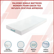 Single Green Tea Memory Foam Mattress - Cooling Comfort with CertiPUR-US Certified Foam V63-826521