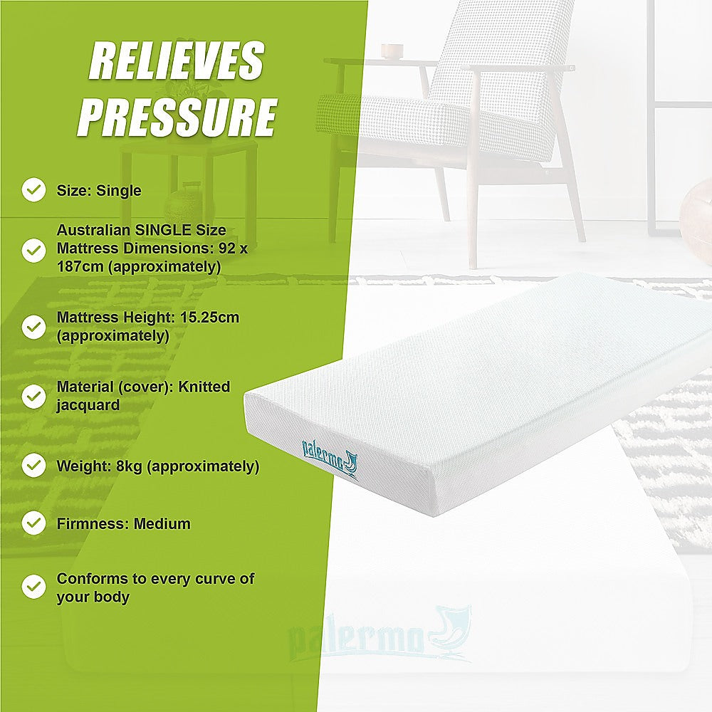 Single Green Tea Memory Foam Mattress - Cooling Comfort with CertiPUR-US Certified Foam V63-826521